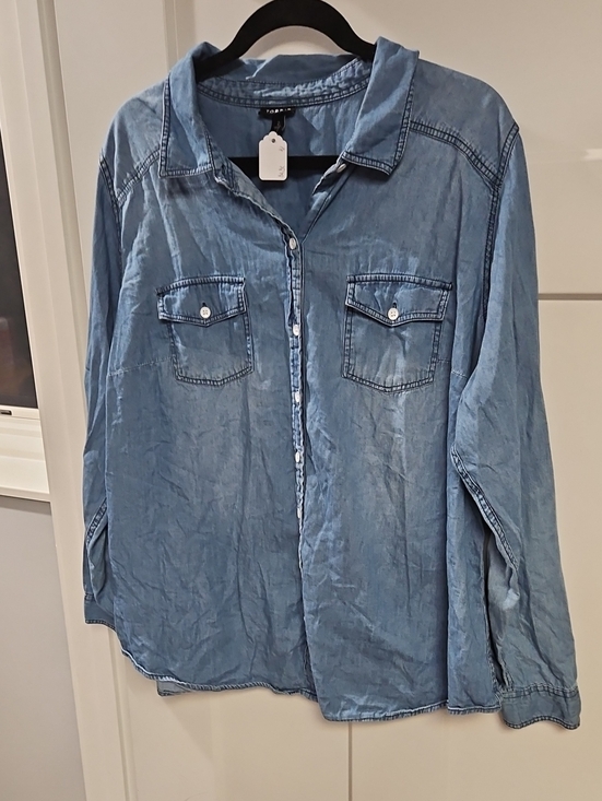 torrid Tops - torrid Light Blue Denim Button-Front Shirt